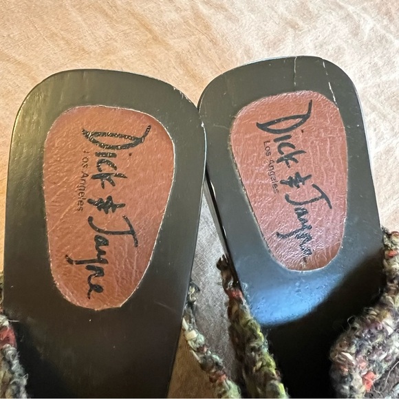 Dick Jayne Brown Wool Tweed Clogs Size 39 (8.5) - Picture 10 of 12